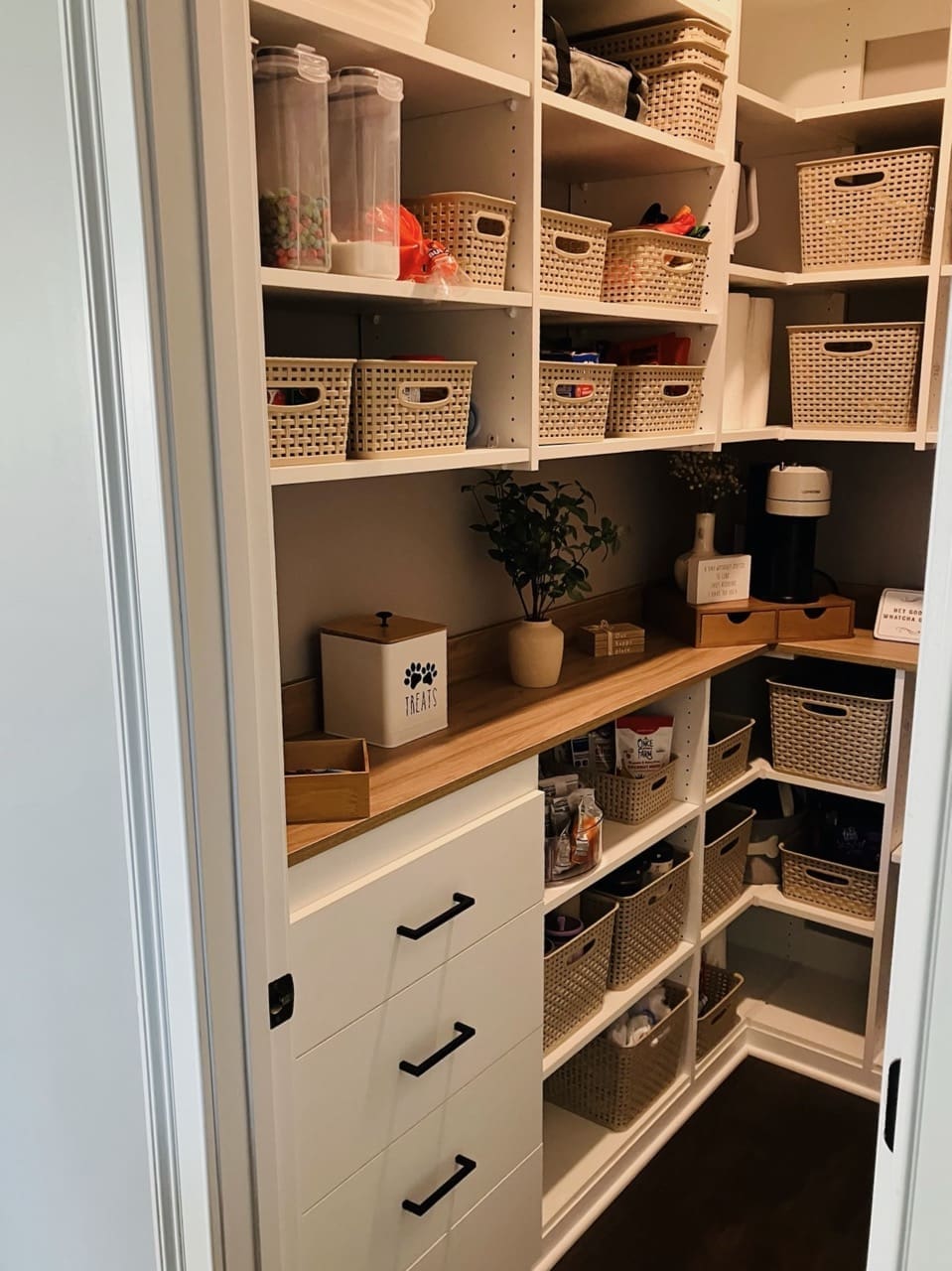 custom pantry in middle TN warm lighting